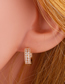 Fashion Rose Gold Zircon Geometric Diamond Earrings