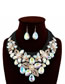 Fashion White Pearl Diamond Woven Flower Necklace