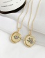 Fashion Gold Copper Inlaid Zircon Round Shell Jesus Necklace