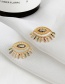 Fashion Gold Copper Inlaid Zircon Round Earrings