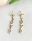 Fashion Gold Copper Inlaid Zircon Round Earrings