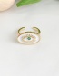 Fashion White Copper Love Eye Ring