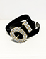 Fashion Black Alloy Diamond-studded Oval Belt