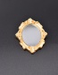 Fashion Gold Carved Mirror Photo Frame Brooch