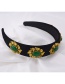 Fashion Green Wide-brimmed Green Drill Hoop