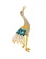 Fashion Gold Crane Crane Crystal Brooch