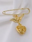 Fashion Gold Geometric Heart Angel Three-dimensional Brooch