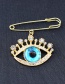 Fashion Gold Pearl Eye Brooch