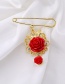 Fashion Red Rose Brooch