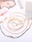 Fashion Gold Geometric Love Leaf Beizhu Bracelet 5 Piece Set