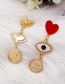 Fashion Gold Love Eye Seal Heart Shaped Tassel Earrings