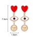 Fashion Gold Love Eye Seal Heart Shaped Tassel Earrings