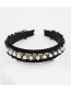 Fashion Black Lace Fabric Pearl Headband