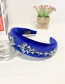 Fashion Royal Blue Fabric Rhinestone Geometric Headband