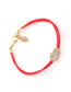Fashion Red Alloy Diamondd Palm Pu Woven Bracelet