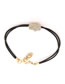 Fashion White Alloy Diamondd Palm Pu Woven Bracelet