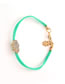 Fashion Green Alloy Diamondd Palm Pu Woven Bracelet