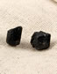 Fashion Black Irregular Natural Stone Earrings