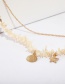 Fashion Gold Crushed Scallop Starfish Necklace