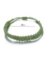 Fashion Green Wax Line Wide Side Bracelet