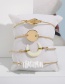Fashion Gold Crushed Stone Horn Shell Bracelet 4 Piece Set