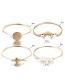 Fashion Gold Crushed Stone Horn Shell Bracelet 4 Piece Set