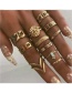 Fashion Gold Round Diamond Ring Set Of 11