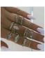 Fashion Gold Alloy Set With Diamond Drop Heart Ring Set Of 14
