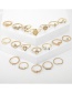 Fashion Gold 19-piece Set Of Hollow Star-shaped Drop-shaped Diamond Ring