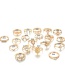 Fashion Gold 19-piece Set Of Hollow Star-shaped Drop-shaped Diamond Ring