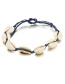 Fashion Gold Round Carved Sapphire Wafer Shell Bracelet 5 Piece Set