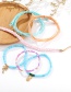 Fashion Color Wax Line Woven Beaded Coconut Pineapple Bracelet Set Of 6