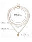 Fashion Gold Original Stone Multi-layer Pearl Conch Geometric Necklace