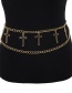 Fashion Gold Geometric U-shaped Cross Multi-layer Chain Waist Chain
