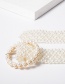 Fashion White Geometric Woven Imitation Pearl With Diamond Waist Chain