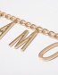 Fashion White K Geometric Multi-layer Letter Tassel Ball Waist Chain