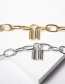 Fashion Body Chain White K Thick Chain Lock Single Layer Necklace