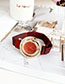 Fashion Brown Alloy Letter Rotatable Dial Watch