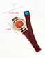 Fashion Red Alloy Letter Rotatable Dial Watch