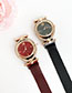 Fashion Red Wine Alloy Diamond-enhanced Dialable Watch