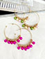 Fashion Pink Alloy Ring Pearl Earrings