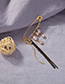 Fashion Gold Diamond Tassel Brooch With Diamonds
