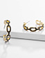 Fashion Meters White Alloy Chain Hollow C-shaped Oil Drop Earrings