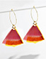 Fashion Red Multi-layer Feather Gradient Color Star Earrings