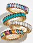 Fashion Light Color Alloy T Diamond Gemstone Ring