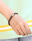 Fashion Brown Stainless Steel Cowhide Striped Alloy Magnetic Buckle Letter Love Bracelet