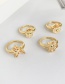 Fashion Gold Copper Inlay Zircon Christmas Series Donut Necklace Earrings Ring Set Of 3