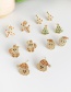Fashion Gold Copper Inlay Zircon Christmas Series Donut Necklace Earrings Ring Set Of 3