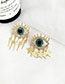 Fashion Gold Alloy Diamond Eye Lightning Star Asymmetric Earrings