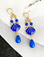Fashion Blue Alloy Pearl Resin Beads Shell Earrings